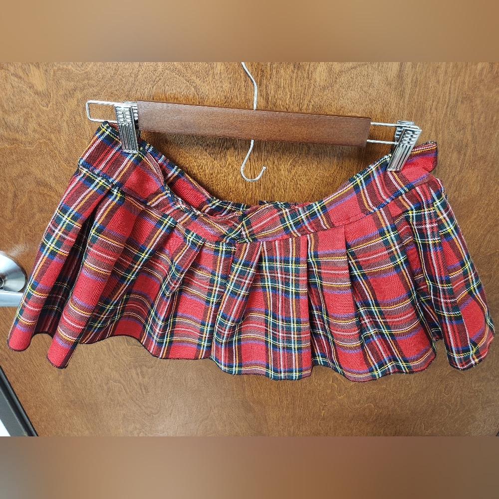 Plaid Red Women's Skirt Costume
